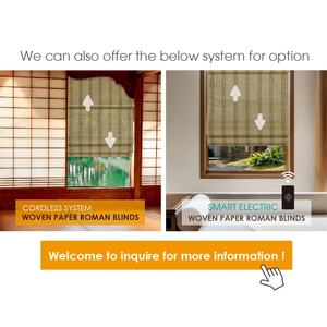 กระดาษหญ้าปอกระเจาผ้าม่านธรรมชาติการรักษาหน้าต่างวัตถุดิบม่าน - Product Image 5