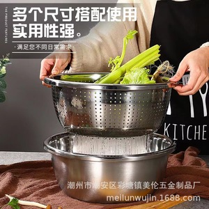 ชุดชามสแตนเลส 18-40 ซม. ซ้อนกันได้ สำหรับล้างผัก ข้าว นวดแป้ง ปรุงรส ตีไข่ - Product Image 1