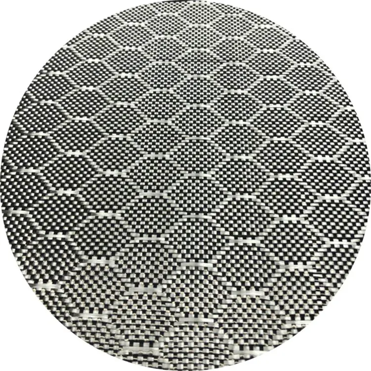factory direct hexagon honeycomb glass fiber cloth hexagon glass and carbon hybrid fabric