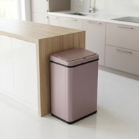 Poubelle intelligente automatique détachable de 50 L de couleur rose avec capteur intelligent, écran tactile, pour intérieur, bureau, cuisine