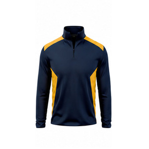 Maillot de football professionnel pour adulte, respirant, à manches longues, avec fermeture éclair quart, haut d'entraînement athlétique d'été, écologique, séchage rapide - Product Image 1