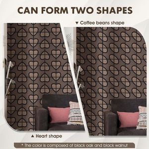 Panneaux acoustiques en bois à motif géométrique en forme de cœur 3D, panneaux muraux absorbants le son pour la décoration intérieure commerciale et résidentielle - Product Image 4