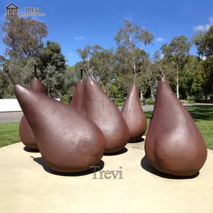 Park Decoratie Grote Metalen Fruit Sculpturen Grote Bronzen Peer Standbeeld