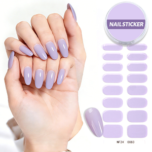 Adesivi per <span class=keywords><strong>Nail</strong></span> Art in Gel Semicurati a Lunga Durata con Logo Personalizzato a Prezzo all'Ingrosso, 16 Strisce Lucide in Tinta Unita, con Lampada UV - Product Image 2