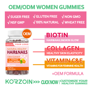 OEM ODM Gommose alla Biotina per Capelli, Pelle e Unghie, Integratore di Collagene e Vitamina C&E per Donne - Product Image 2