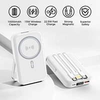 Chargeur portable avec câble intégré, vente flash, charge rapide, 10000 mAh, batterie externe personnalisée