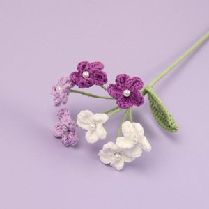 Nueva Llegada 7-Cabeza <span class=keywords><strong>de</strong></span> Ganchillo <span class=keywords><strong>de</strong></span> Lana <span class=keywords><strong>de</strong></span> Punto Flor Ornamento Multi-Color Forget-me-not Rama Perla Hoja Día <span class=keywords><strong>de</strong></span> San Valentín Año Nuevo - Product Image 3