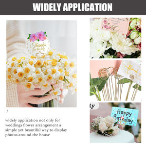 Porta Tarjetas de Alambre Metálico de 13 Pulgadas, Redondo, con Forma de Corazón, con Clip Floral, para Manualidades, Ramos, Notas, Tarjetas de Visita - Product Image 4