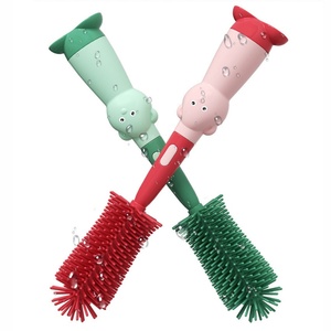 Ventes chaudes Ensemble de brosses de nettoyage pour bouteilles en silicone à poils doux 360 degrés Outil de lavage de <span class=keywords><strong>verre</strong></span> et de tasse Brosse de nettoyage pour sucettes et pailles - Product Image 4