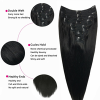 Clip droit brésilien de vison dans les extensions de cheveux vrais cheveux humains Clip noir naturel ins Clip sans couture sur l'extension de cheveux