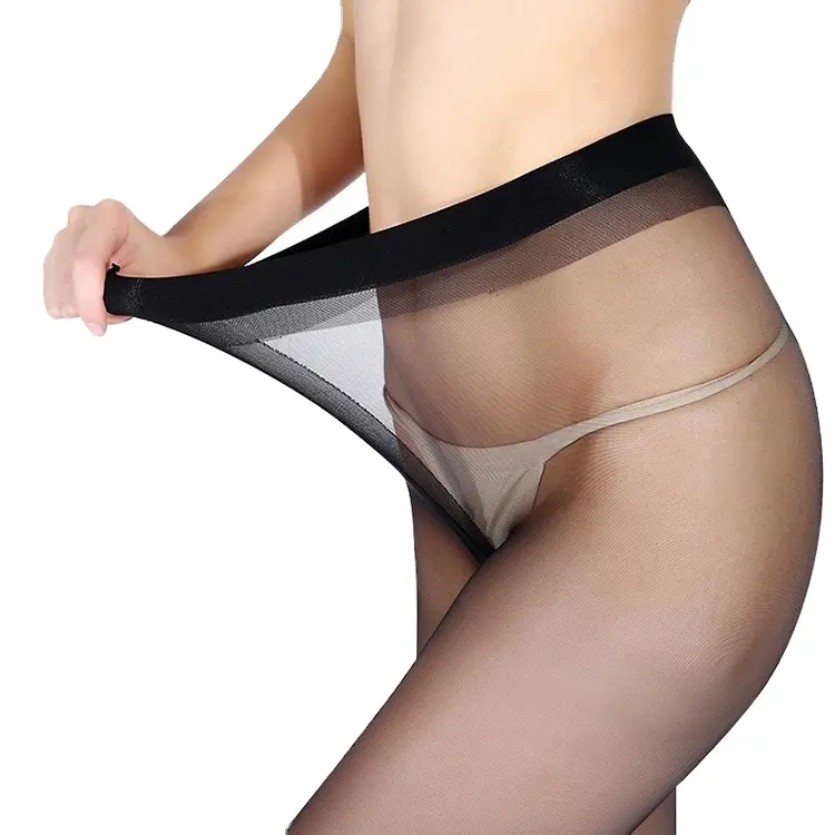 Produit de vente chaud 10D collants transparents taille haute ultra minces grande taille accepter des collants sans couture