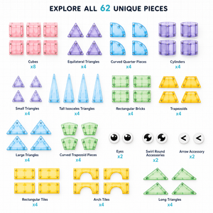Jeu de construction de château <span class=keywords><strong>en</strong></span> tuiles magnétiques transparentes créatives EPT pour enfants, jouet éducatif STEM, puzzle d'apprentissage, blocs de construction - Product Image 3