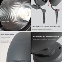 Lampe de jardin moderne étanche IP65 en aluminium gris 10W 20W 30W, éclairage LED extérieur sur piquet