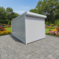 Garage préfabriqué en conteneur de 20 pieds, facile à installer, étanche, avec portes à enroulement électriques, design moderne, garantie 1 an