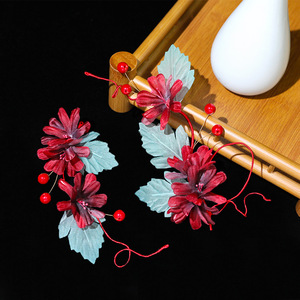 Coiffe Hanfu en soie de style antique haut de gamme, conçue à la main, avec fleurs artisanales, épingle à cheveux douce, pour maquillage et coiffure Hanfu. - Product Image 4