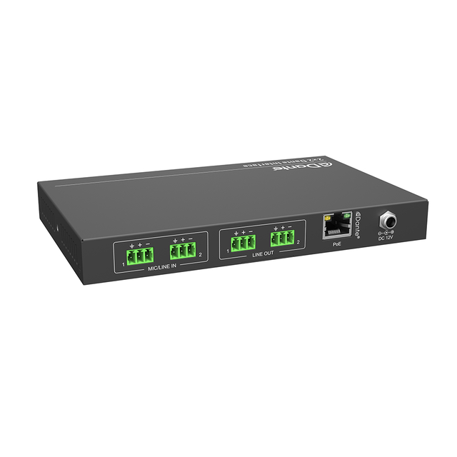2x2 Dante matrix Line in Line Out POE Dante Analog Audio in Out Converter Uncompressed Audio
