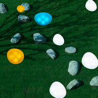 Lampes solaires en forme de galets lumineux, lampes décoratives colorées pour l'extérieur, pelouse, jardin, éclairage d'ambiance bleu