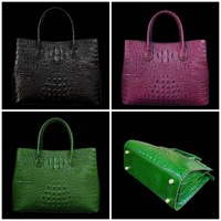 Sac fourre-tout de luxe en cuir véritable pour femme LoomCraft 2025 – Nouveau modèle avec fermeture éclair, poignée unique, motif crocodile et ferrures dorées, style rétro européen