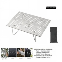 Table d'appoint pliante rectangulaire en alliage d'aluminium portable pour le camping et la cuisine en extérieur, légère, vente en gros transfrontalière