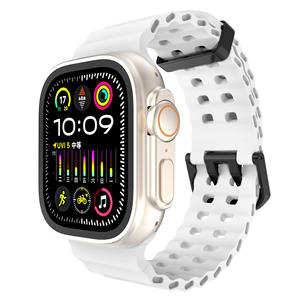 Compatible avec Apple Watch Ultra 9876543210 Bracelet en silicone respirant Ocean à double boucle pour le sport - Product Image 6