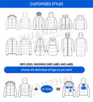 Personnalisé Haute Qualité Ouaté Bulle Manteaux Capuche Hommes Doudoune Oversize Nylon Coupe-Vent Hiver Chaud Canard Doudounes