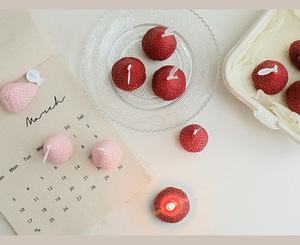 도매 미니 사이즈 로맨틱 핑크 레드 사랑 향초 과일 딸기 생일 선물 양초 답례품 - Product Image 5