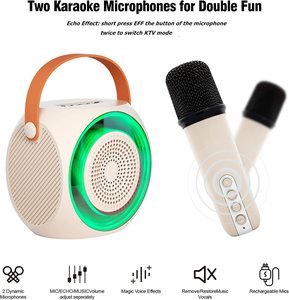 Macchina per Karaoke portatile con microfono Wireless Set 10W Stereo <span class=keywords><strong>K</strong></span> Song BT Speaker regali per adulti bambini con luci LED RGB - Product Image 4