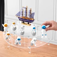 Support de présentation de gâteaux en acrylique transparent semi-circulaire à 3 niveaux, support à desserts, à collations, à cupcakes pour plateau de service de fête