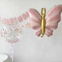 Ballon Papillon 3D Style Princesse pour Anniversaire, Fête, Événement, Décoration, Accessoire Photo, Vente en Gros
