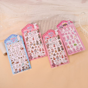 Venta al por mayor: 4 estilos de pegatinas 3D de gelatina de <span class=keywords><strong>Moomin</strong></span> y Conejito, calcomanías de cristal bonitas con diseño de caramelo para álbumes de recortes, diarios, fundas de teléfono y material de papelería a granel. - Product Image 1