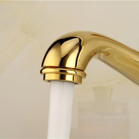 Robinet de lavabo moderne rétro à poignée unique en laiton doré avec cartouche en céramique de jade, à débit contrôlé, poli, monotrou, pour eau froide et chaude