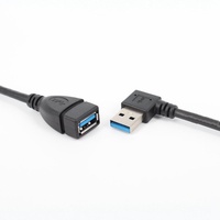 Kabel Ekstensi USB 3.0 Male ke Female High-Speed Elbow dengan Konduktor Tembaga untuk Transfer Data