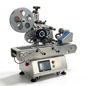 Machine d'étiquetage automatique verticale pour bouteilles rondes, étiqueteuse adhésive enveloppante pour bouteilles en plastique PET et en verre - Product Image 1