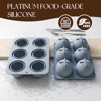 SILIKOLOVE Moule à gâteau en silicone de qualité alimentaire, antiadhésif, sans BPA, en forme de ballon de basket, 6 cavités, certifié LFGB Platinum