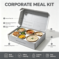 Boîte en carton ondulé écologique à fermeture auto-adhésive, emballage recyclable pour kit repas d'entreprise