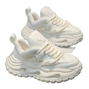 Chaussures de sport pour hommes 2026 : Nouvelle tendance, semelle épaisse rehaussante, en cuir véritable respirant, pour la course en extérieur - Product Image 1