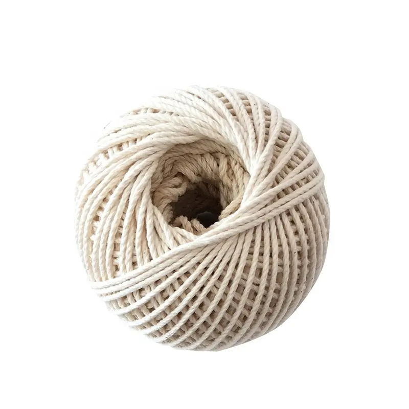 Corde en coton macramé à 3 brins 5mm 6mm 7mm Blanc pour animaux domestiques Cordes d'emballage disponibles en tailles de 1/2 pouces 1/4 pouces