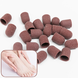 Marrón manicura pedicura Pie de cuidado de uñas arte belleza taladro abrasivo 13Mm 80 medio grueso de bandas de lijado tapas - Product Image 1