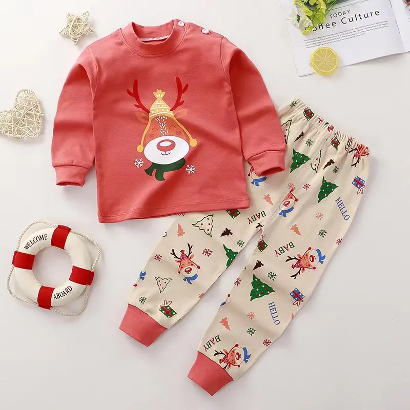Spring winter cotton long sleeves Cartoon print baby clothes sets Unisex Kids Clothing Sets boys