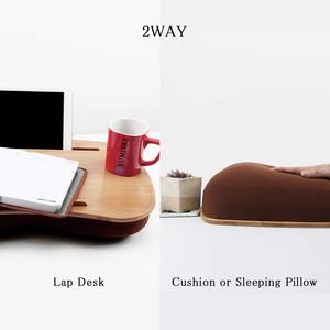 Khay Để Bàn Máy Tính Xách Tay Bằng Tre Để Bàn Di Động Giá Đỡ Máy Tính Xách Tay Bàn Gối Đầu Gối Có Đệm Gối, Khe Giữ Điện Thoại - Product Image 5