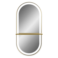 Miroir de salon portable avec miroir mural à cadre doré Led Miroir de coiffure complet pour la coiffure