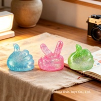 Jouet anti-stress transparent en TPR scintillant à pression lente, motif dessin animé, pour adultes