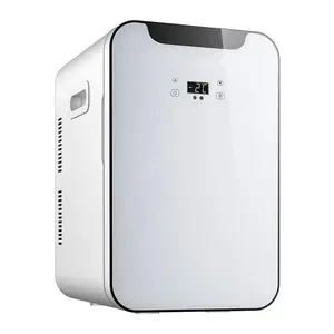 Mini réfrigérateur portable personnalisé mignon Ac/Dc Maquillaje 20 litres à 2 portes avec contrôle numérique de la température pour chambre à coucher et dortoir