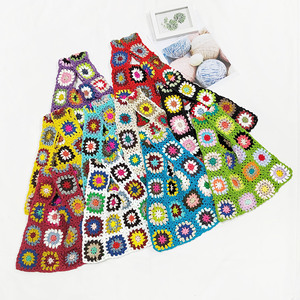 Coloré femme grand-mère carré fleur fil à tricoter Crochet <span class=keywords><strong>sac</strong></span> femmes sacs à main sacs à main pour tout l'été automne hiver - Product Image 1