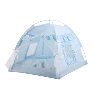 Schattige Indoor Ademende <span class=keywords><strong>Pet</strong></span> Tent Met Bed Patroon Draagbare Hond En Kat Huis Voor Kleine Dieren - Product Image 5