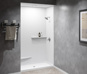 Stock in USA Bathroom Culture Marble Shower Surround Artificial Stone Shower <strong>Brick</strong> <strong>Wall</strong> <strong>Panels</strong> Shower Stall Kits Base - Product Image 4