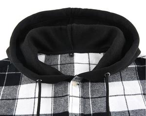 <span class=keywords><strong>Camicia</strong></span> <span class=keywords><strong>Giacca</strong></span> Casual da Uomo di Tendenza di Alta Gamma 2025 Antirughe Versatile a Maniche Lunghe con Cappuccio in Flanella a Quadri - Product Image 3