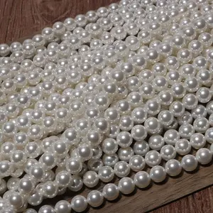 Perles de coquille naturelles rondes classiques, perle de culture d'eau douce naturelle pour collier de chandail de bricolage