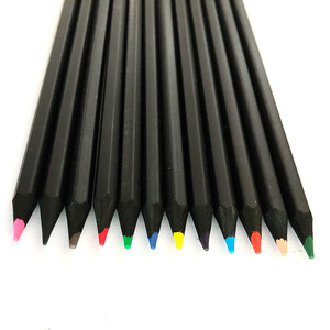 Ensemble de crayons de couleur en bois noir de haute qualité, 12 à 24 couleurs, dans un tube en papier, boîte en papier - Product Image 5