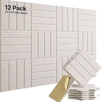 Lot de 12 panneaux acoustiques en feutre PET autocollants, insonorisants et décoratifs pour la maison, le bureau, le studio – Fabricant OEM ODM